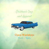 ブルーカッコいい1959クラシック車 ウィンドウサイン (シート3)