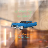 ブルーカッコいい1959クラシック車 ウィンドウサイン (シート2)