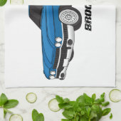 ブルーカッコいい1959クラシック車 キッチンタオル (折り畳み)