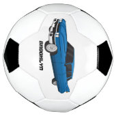 ブルーカッコいい1959クラシック車 サッカーボール (回転)