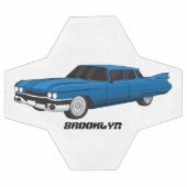 ブルーカッコいい1959クラシック車 サッカーボール (フラット)