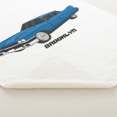 ブルーカッコいい1959クラシック車 シェルパブランケット (3/4)