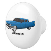 ブルーカッコいい1959クラシック車 セラミックノブ (右)