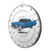 ブルーカッコいい1959クラシック車 ダーツボード (正面右)