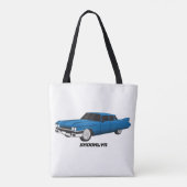 ブルーカッコいい1959クラシック車 トートバッグ (裏面)