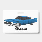 ブルーカッコいい1959クラシック車 バッジ (裏面)