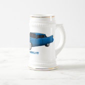 ブルーカッコいい1959クラシック車 ビールジョッキ (正面右)