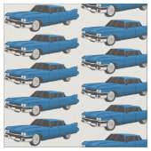 ブルーカッコいい1959クラシック車 ファブリック (クローズアップ)