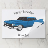 ブルーカッコいい1959クラシック車 ペーパーパッド (折り畳み)