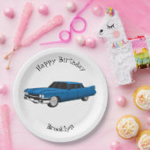 ブルーカッコいい1959クラシック車 ペーパープレート (パーティー)