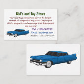 ブルーカッコいい1959クラシック車 名刺 (正面/裏面)