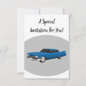 ブルーカッコいい1959クラシック車 招待状 (裏面)