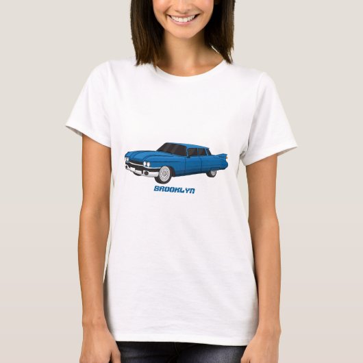 ブルーカッコいい1959クラシック車 Tシャツ (正面)