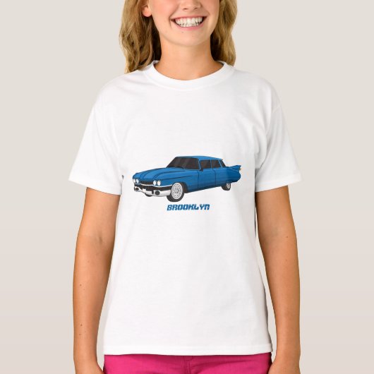 ブルーカッコいい1959クラシック車 Tシャツ (正面)