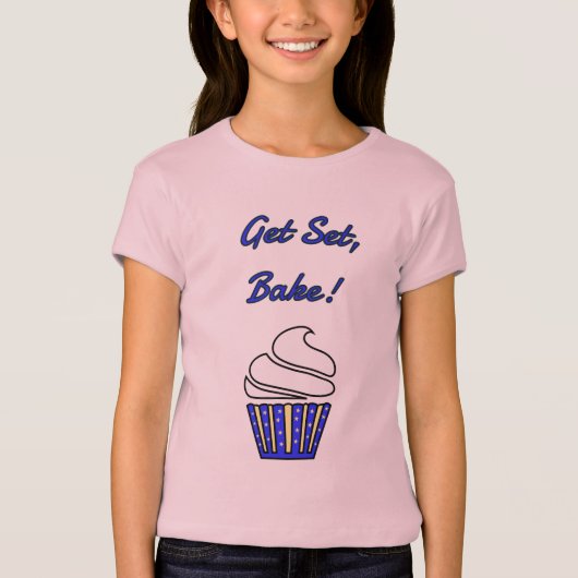 ブルーカップケーキを焼く Tシャツ (正面)