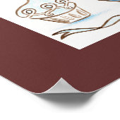 ブルーカップケーキアートポスタープリント ポスター (角)