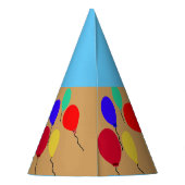 ブルーカップケーキバルーンパーティー帽子 パーティーハット (裏面)