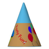 ブルーカップケーキバルーンパーティー帽子 パーティーハット (右)