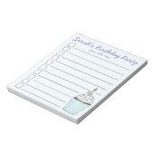 ブルーカップケーキパーソナライズされた誕生日パーティーのお願い ノートパッド (回転)