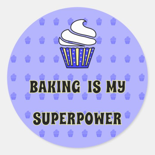 ブルーカップケーキベーキング超電力 ラウンドシール (正面)