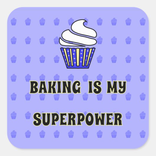 ブルーカップケーキベーキング超電力 ラウンドシール (正面)