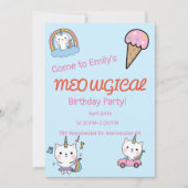 ブルーカティコーン記念誕生日 招待状 (正面)