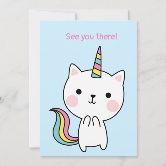 ブルーカティコーン記念誕生日 招待状 (裏面)