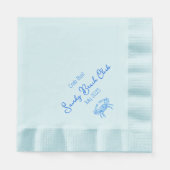 ブルーカニが沸騰する – ナプキンパーソナライズされた 縁ありランチョンナプキン (正面)