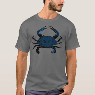 ブルーカニのステンシル Tシャツ