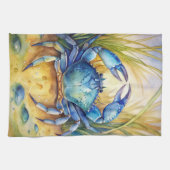 ブルーカニのビーチ キッチンタオル (横)