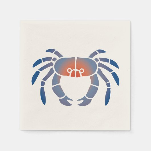 ブルーカニのロゴ スタンダードカクテルナプキン (正面)