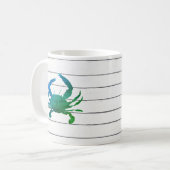ブルーカニの水の絵を描色のマグカップ コーヒーマグカップ (正面左)