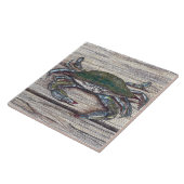 ブルーカニの波止場セラミック写真タイル タイル (側面)