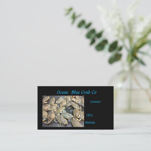 ブルーカニの販売 名刺 (スタンド正面)
