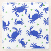 ブルーカニガラスのコースター ガラスコースター (正面)