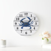 ブルーカニシップビーチ絵画ズ ラージ壁時計 (ホーム)