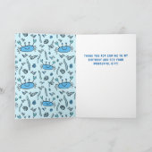 ブルーカニシーアニマルズボーイフォト誕生日 サンキューカード (内部)