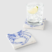 ブルーカニストーンコースターI ストーンコースター (横)