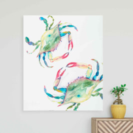 ブルーカニビーチ素晴らしモダンメタルウォールアート メタルプリント