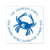 ブルーカニファミリー差出人住所カスタム セルフインキングスタンプ (デザイン)