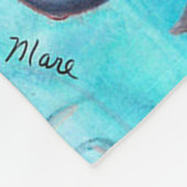 ブルーカニフリース投げ毛布 フリースブランケット (角)