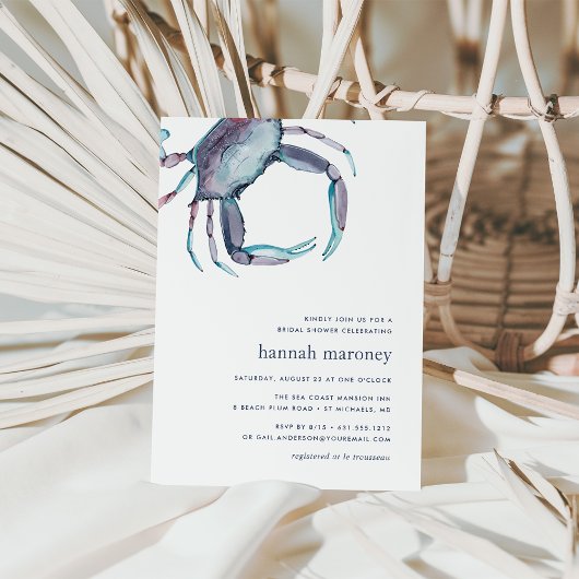 ブルーカニブライダルシャワー招待 招待状
