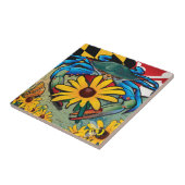 ブルーカニメリーランド黒目スーザン タイル (側面)