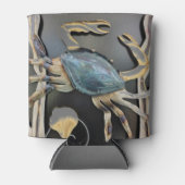 ブルーカニ抽象芸術アート 缶クーラー (正面)