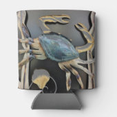 ブルーカニ抽象芸術アート 缶クーラー (裏面)