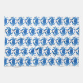 ブルーカニ模様 キッチンタオル (横)