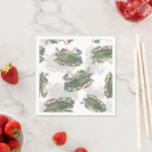 ブルーカニ模様 スタンダードカクテルナプキン (インサイチュ)