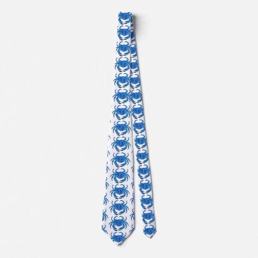 ブルーカニ模様 ネクタイ (正面)