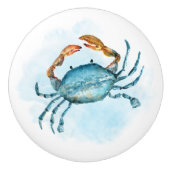 ブルーカニ水カラービーチ セラミックノブ (正面)