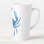 ブルーカニ水彩イラストレーション-海シーライフ カフェラテマグ (右)